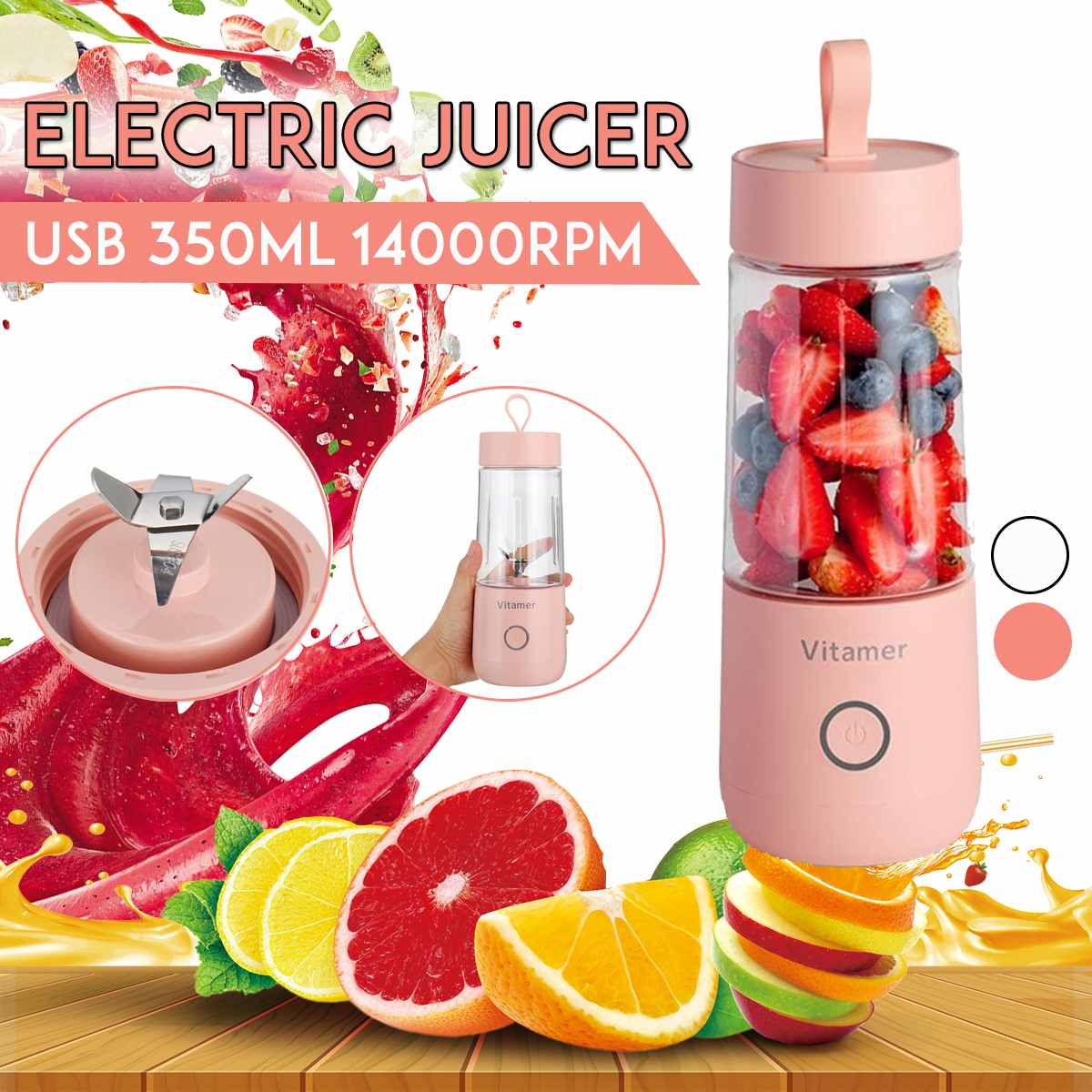 Portable Blender Bottle for Protein Shakes